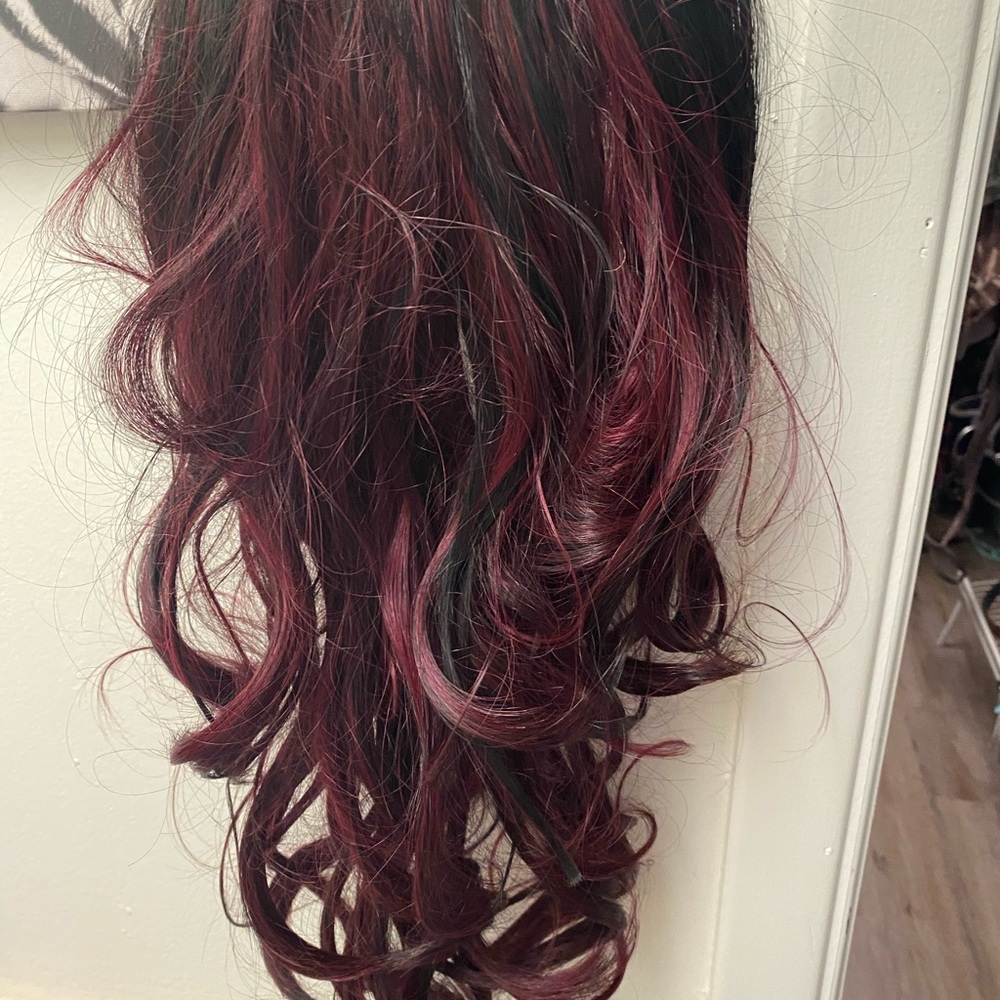 Maroon hair piece